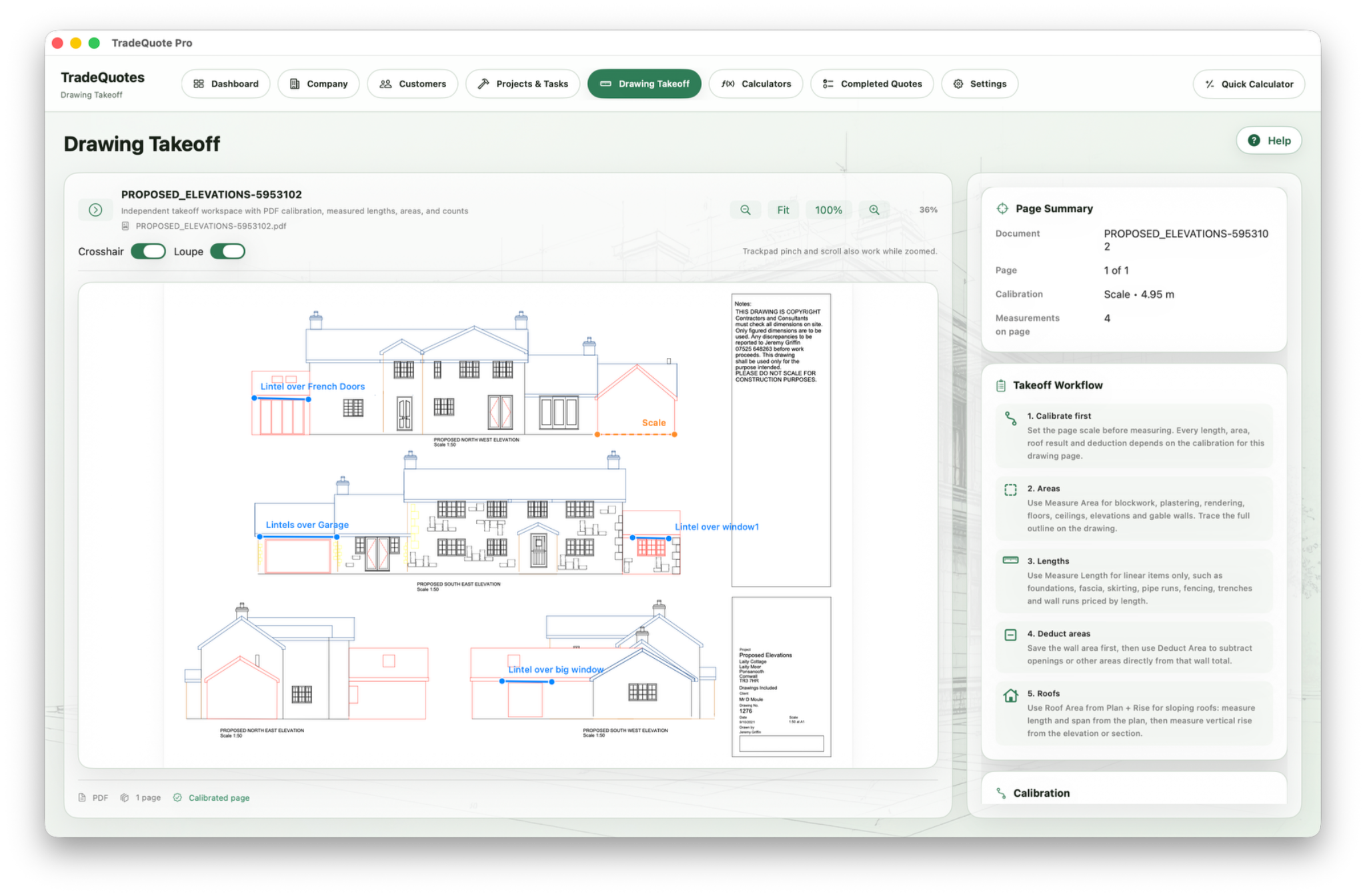 TradeQuote Pro Drawing Takeoff screenshot